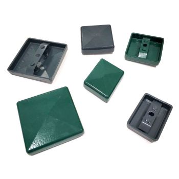 Paalkap alu + veer RVS 80x80