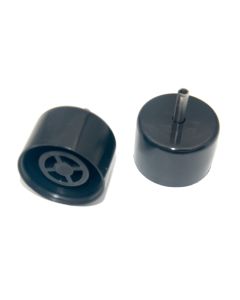 Einddop PA Ø42 met pin Ø6 Zwart