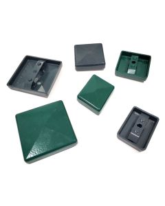 Paalkap alu + veer RVS 100x100